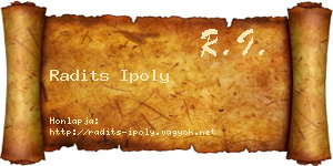 Radits Ipoly névjegykártya